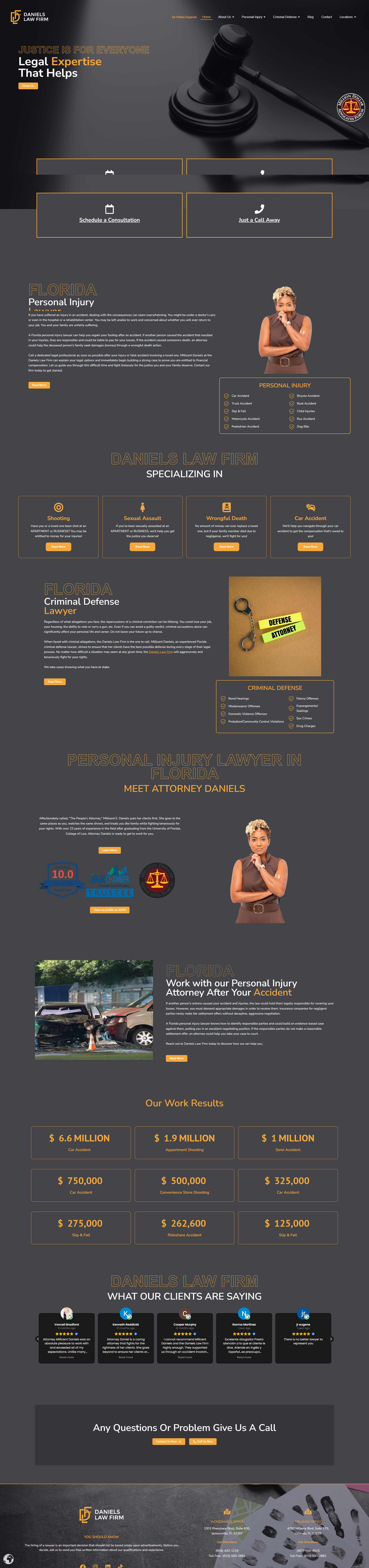 Daniels Law Firm — 45+ Page Law Firm Redesign & Local SEO
