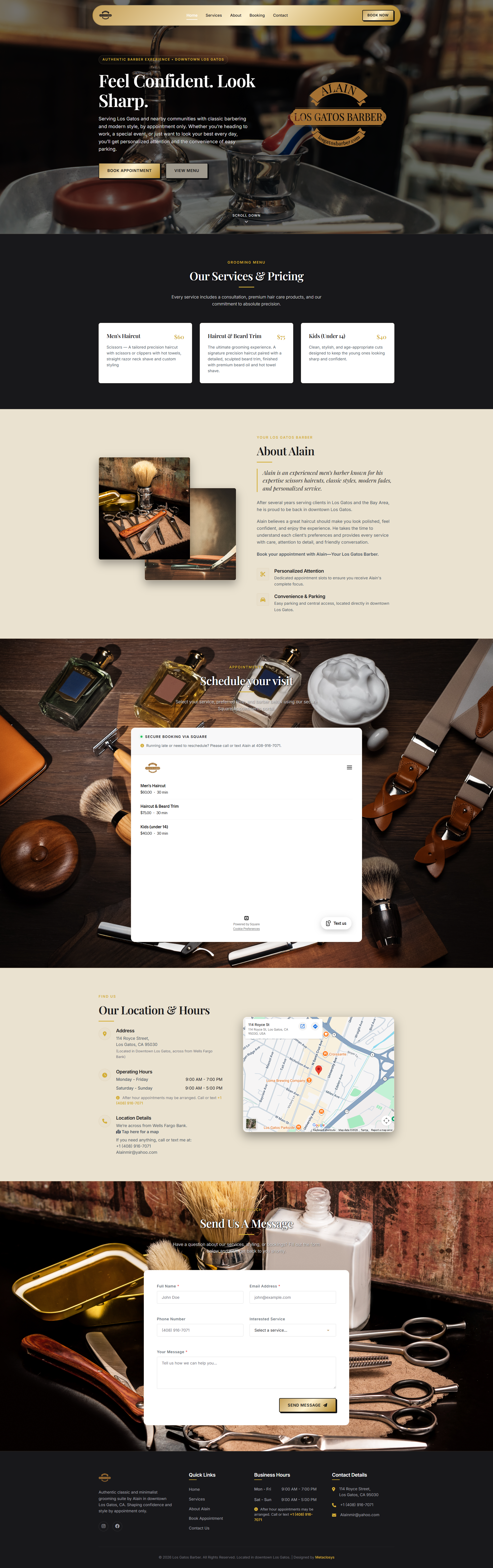 Los Gatos Barber — Brand Identity, Logo & Website Launch
